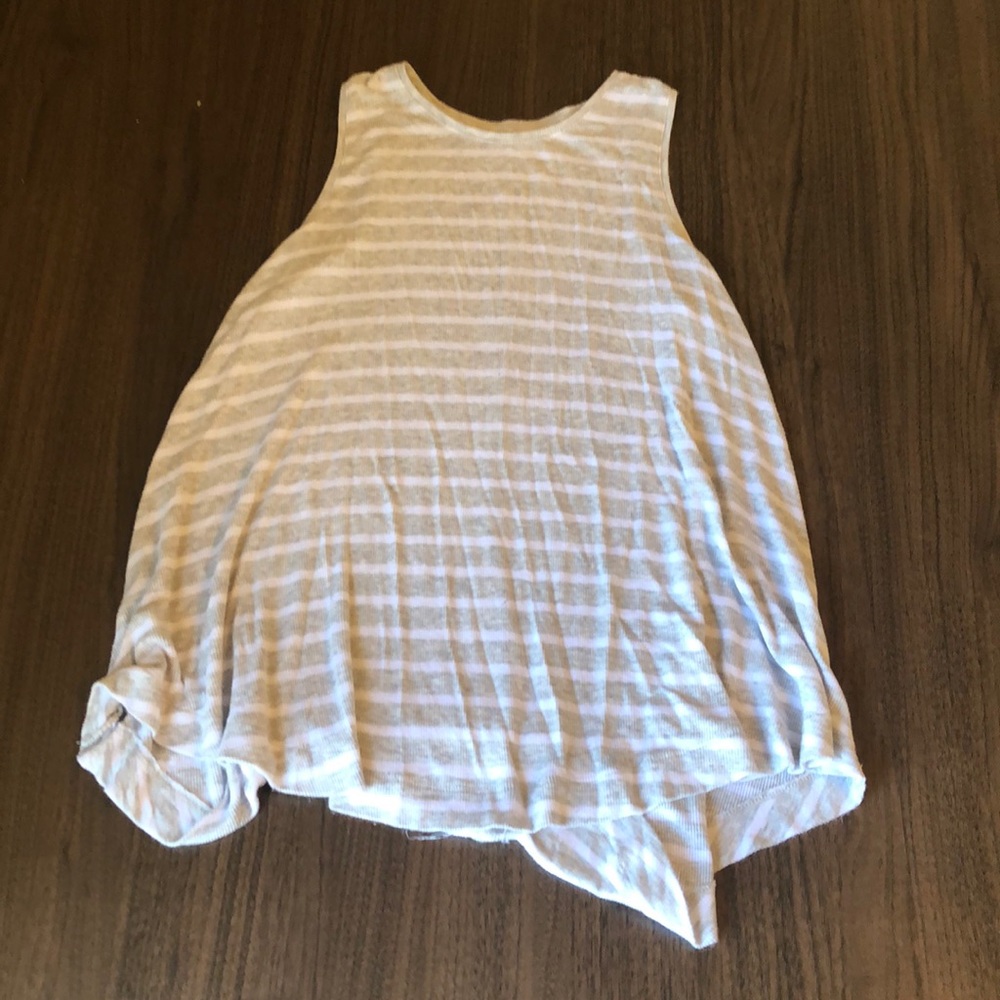 Grey and White stripped tank